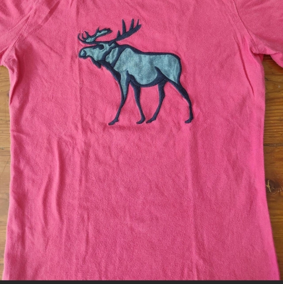 Y2K Abercrombie & Fitch hot pink baby tee  long sleeves - Picture 2 of 4